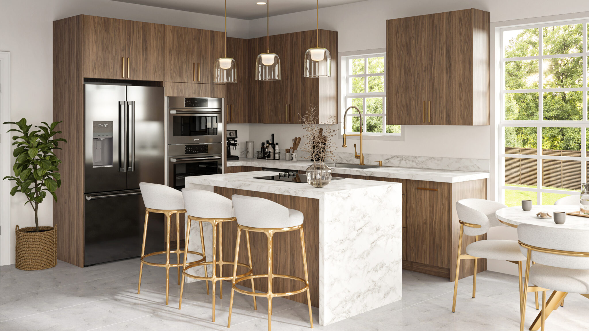 Natural Walnut Euro Cabinets